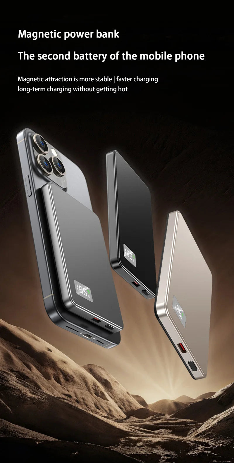 500000mAh Magnetic Wireless Power Bank 3in1 PowerBank