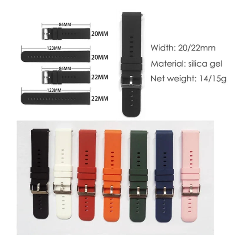 Hot Sell 20MM 22MM Silicone Watch Strap