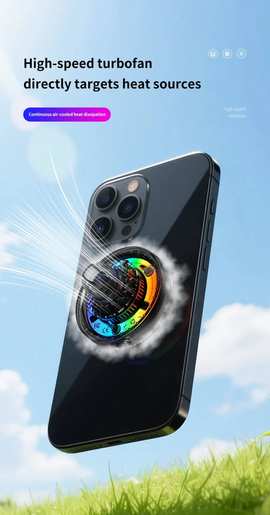 Qi2 Car 25W Magnetic Wireless Charger RGB Light Air Cooling Phone Holder For Magsafe iPhone 17 16 15 14 13 12 Pro Fast Charging