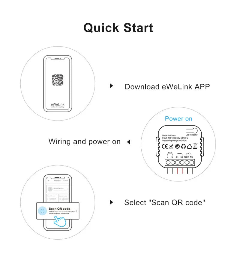 Ewelink Smart WiFi Energy Meter Bidirection 1Way Interruptor Switch with Clamp App Monitor Solar Produced and Consumed Power