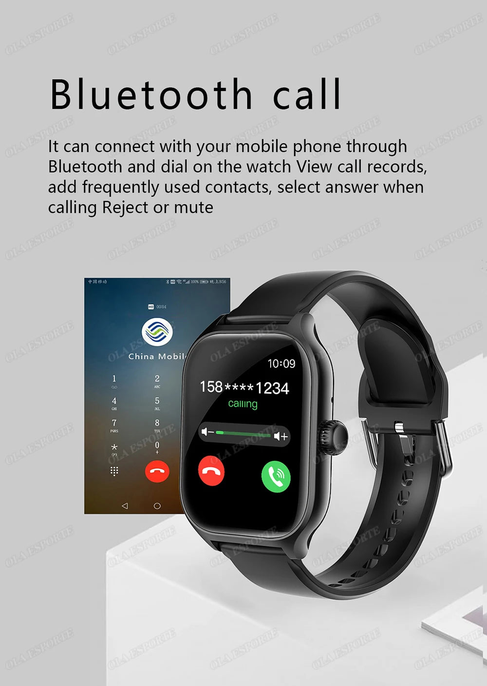 Smart Watch Men 2.01 Inch AMOLED Screen Waterproof