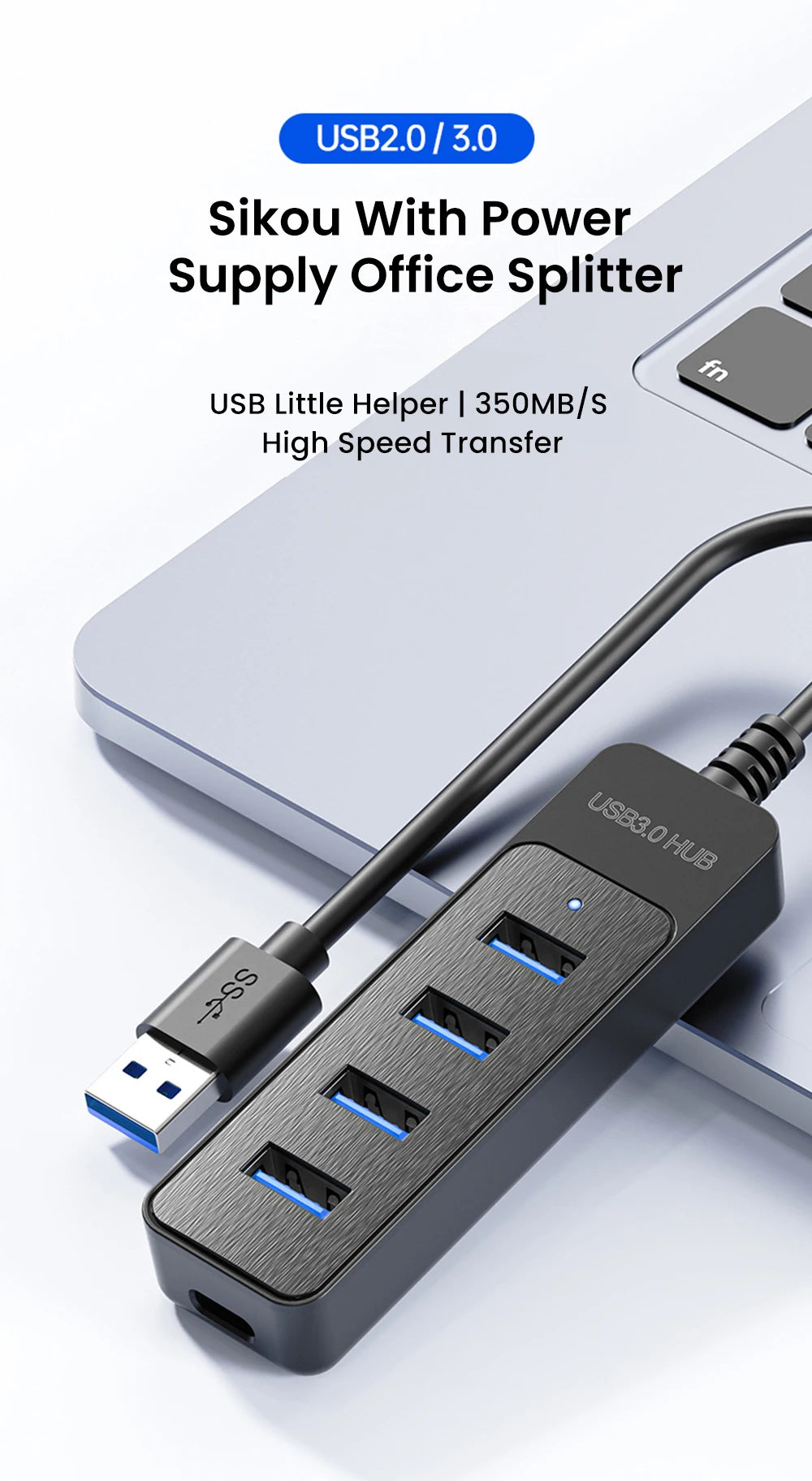 USB 3.0 HUB 4 Port Multi USB 3.0 Splitter Hub
