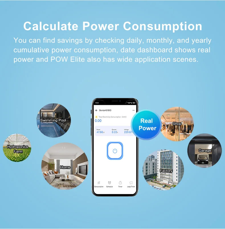 Ewelink Smart WiFi Energy Meter Bidirection 1Way Interruptor Switch with Clamp App Monitor Solar Produced and Consumed Power