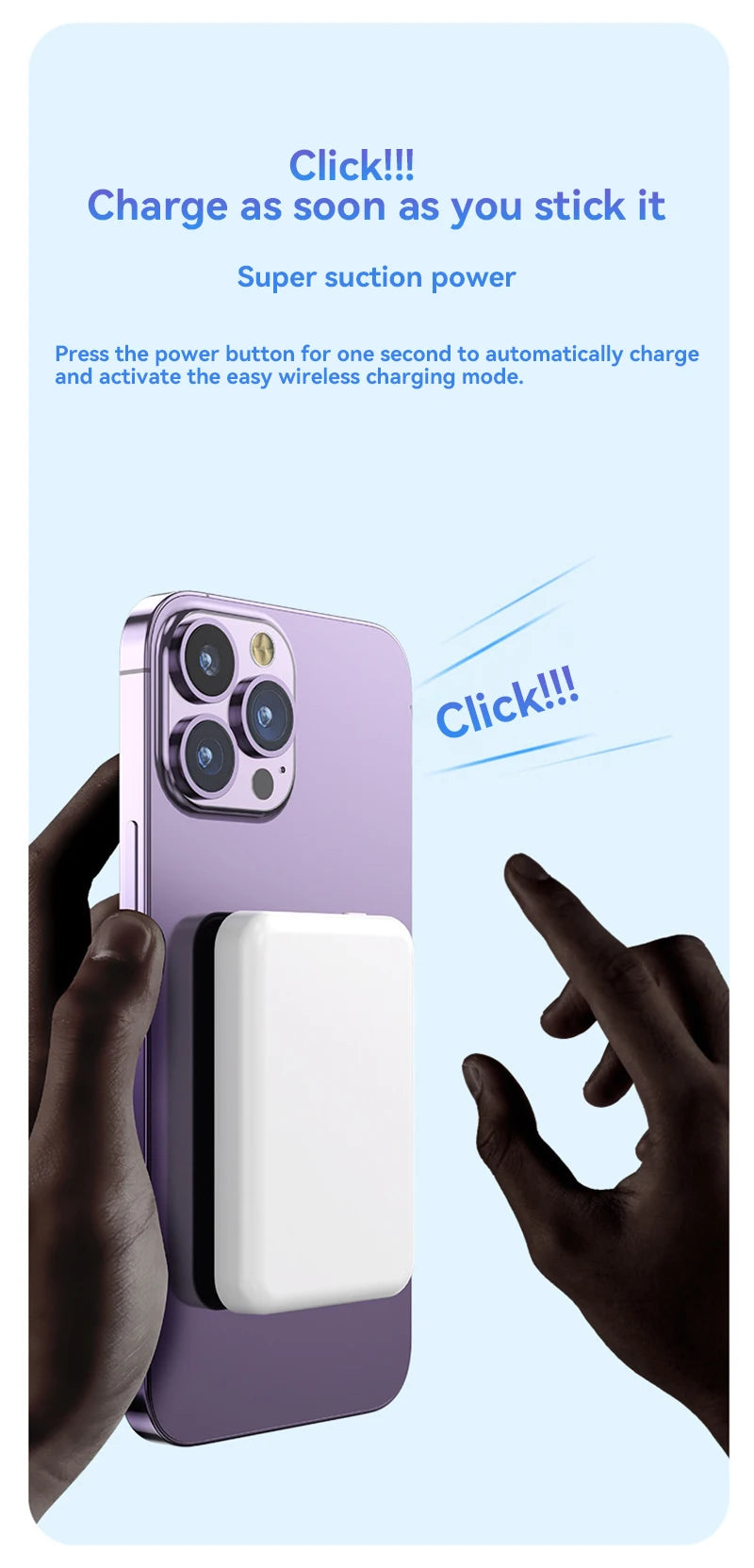 Fast Charging with Wireless Charger Portable Battery for iPhone