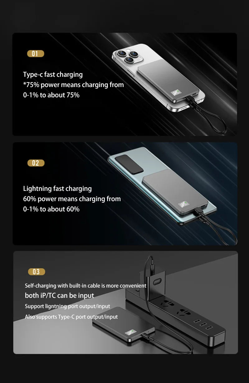 500000mAh Magnetic Wireless Power Bank 3in1 PowerBank