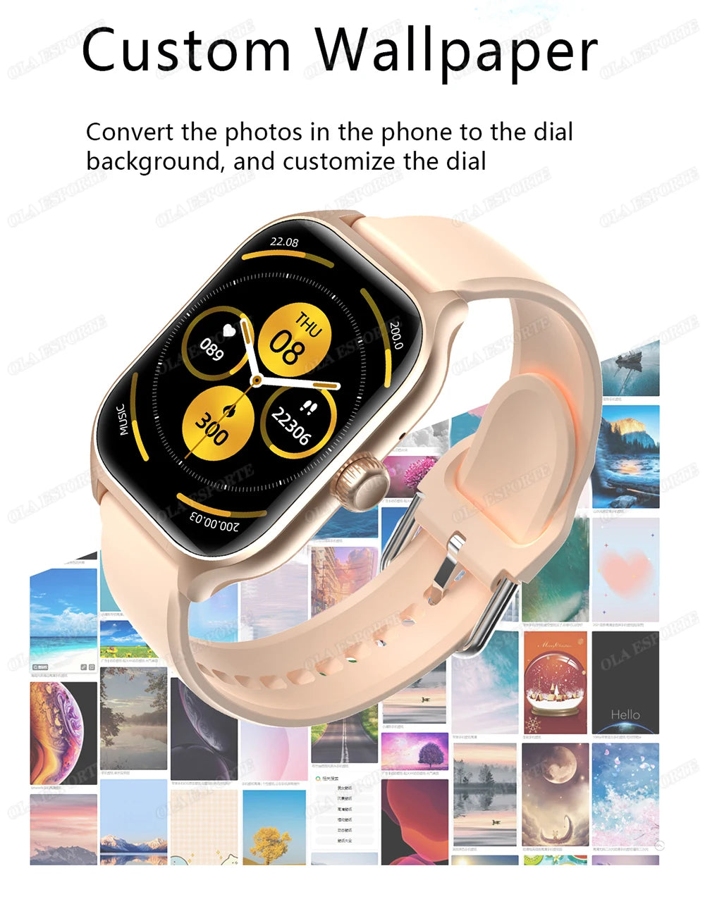 Smart Watch Men 2.01 Inch AMOLED Screen Waterproof 