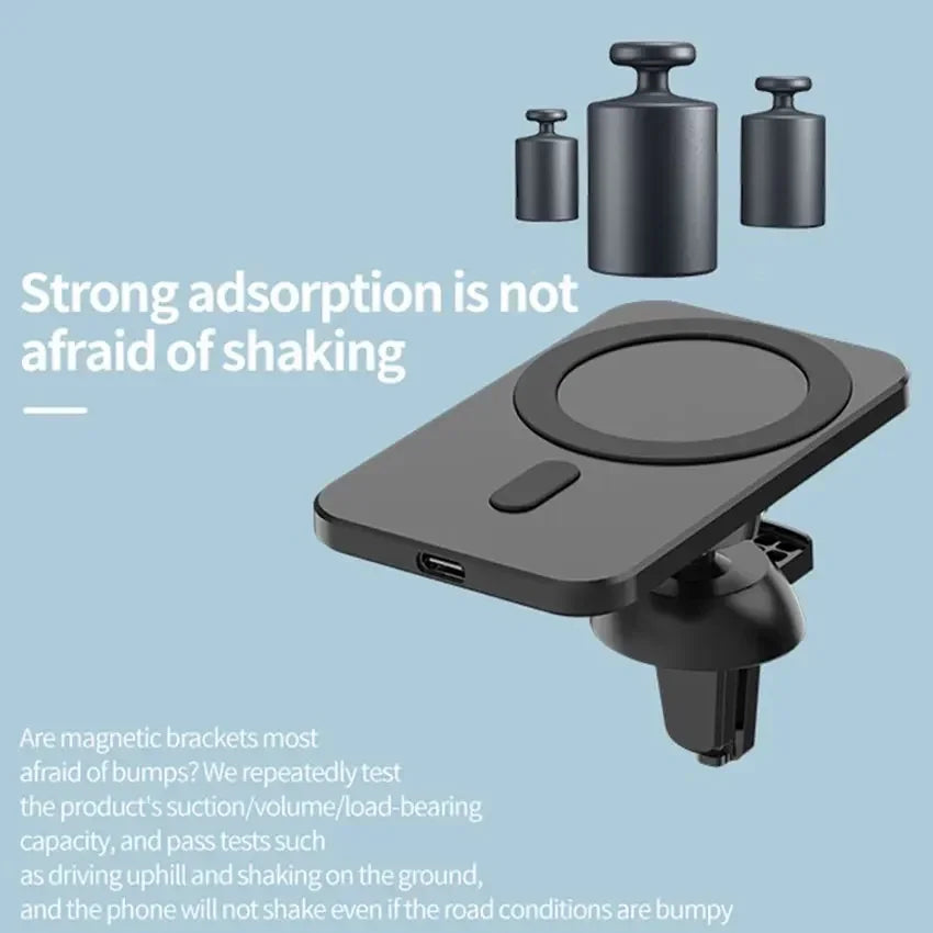 Car Phone Holder Stand Mount 30W Magnetic Car Wireless