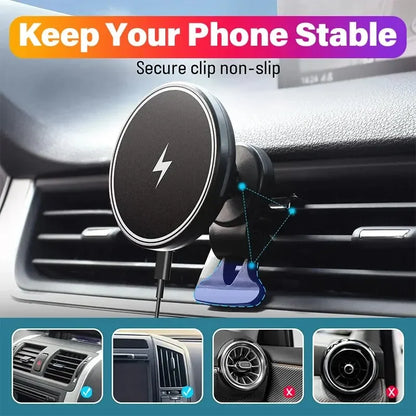 Magnetic Car Wireless Charger Mount for iPhone 