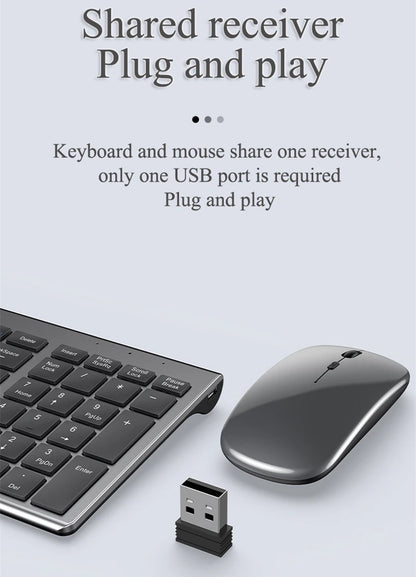 Bluetooth 5.0 &amp; 2.4G Wireless Keyboard and Mouse Combo Mini Multimedia Keyboard Mouse Set for Laptop PC TV iPad Macbook Android