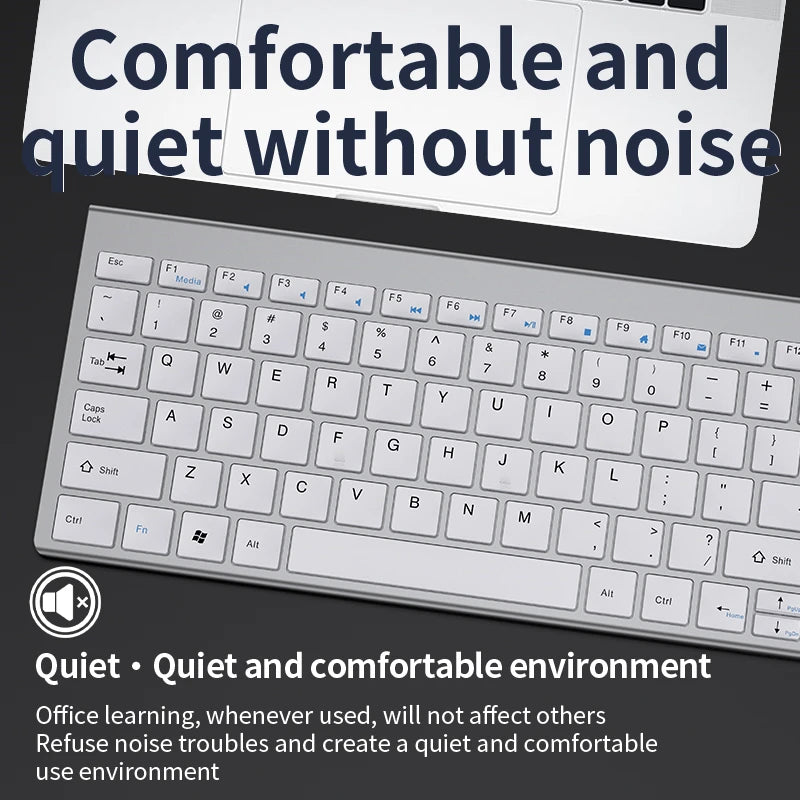 Bluetooth 5.0 &amp; 2.4G Wireless Keyboard and Mouse Combo Mini Multimedia Keyboard Mouse Set for Laptop PC TV iPad Macbook Android