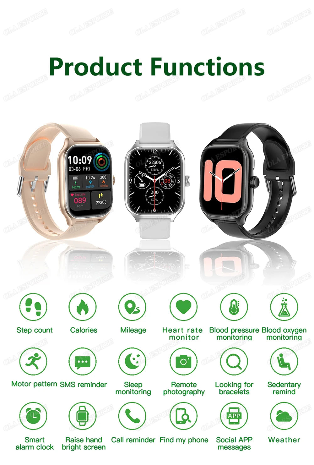 Smart Watch Men 2.01 Inch AMOLED Screen Waterproof 