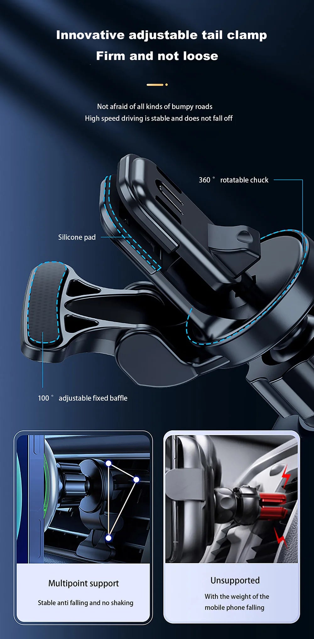 Magnetic Wireless Car Charger Mount 30W Fast Charging 