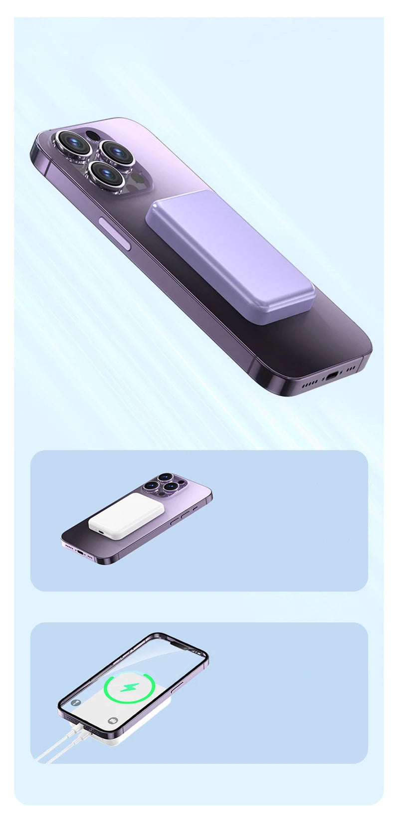 Fast Charging with Wireless Charger Portable Battery for iPhone