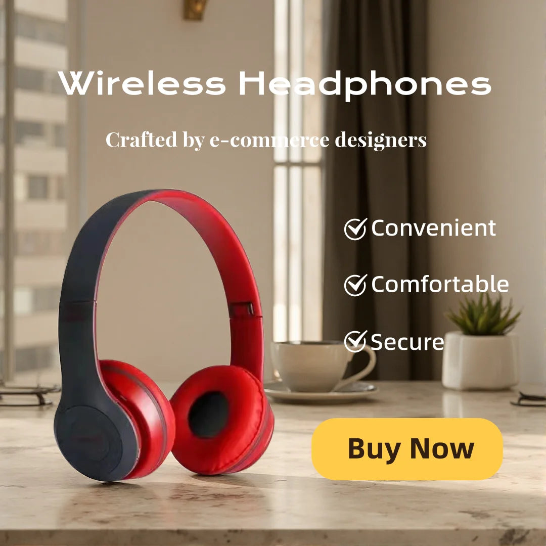 Hifi Sound Bluetooth Headphones Wireless Over-Ear Headsets 