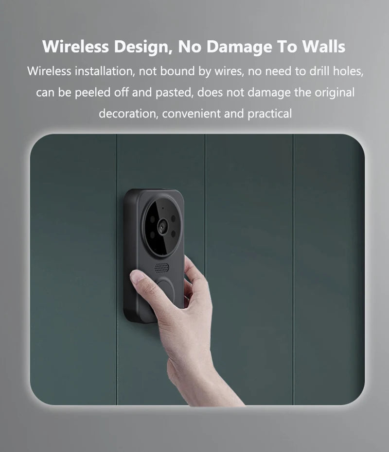 WiFi Smart Video Doorbell Camera Night Vision Smart Visual Doorbell Tuya APP Remote Monitoring Door Bell for Home Security