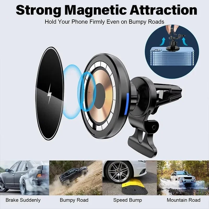 Magnetic Car Wireless Charger Mount for iPhone 