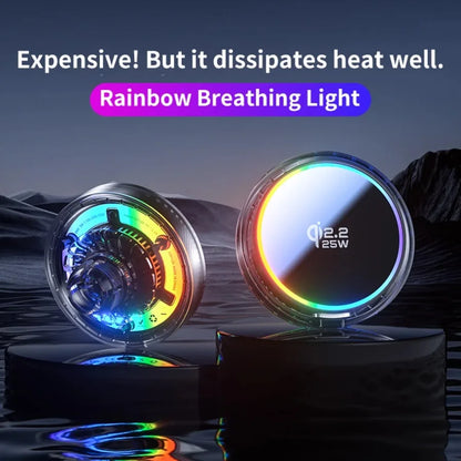 Qi2 Car 25W Magnetic Wireless Charger RGB Light  Air Cooling Phone Holder For Magsafe iPhone 17 16 15 14 13 12 Pro Fast Charging