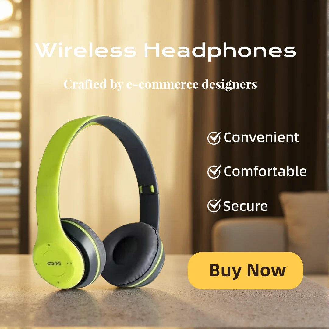 Hifi Sound Bluetooth Headphones Wireless Over-Ear Headsets 