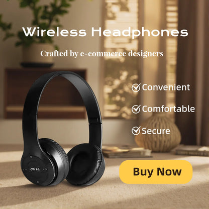 Hifi Sound Bluetooth Headphones Wireless Over-Ear Headsets 
