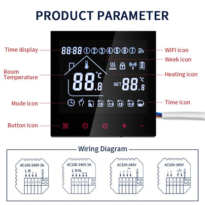 Smart Thermostat Wifi/NO Wifi Tuya Electric Floor Heating Temperature Controller Water/Gas Boiler Smart Life Work With Alexa