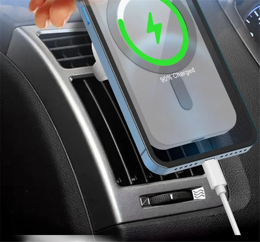 Car Phone Holder Stand Mount 30W Magnetic Car Wireless