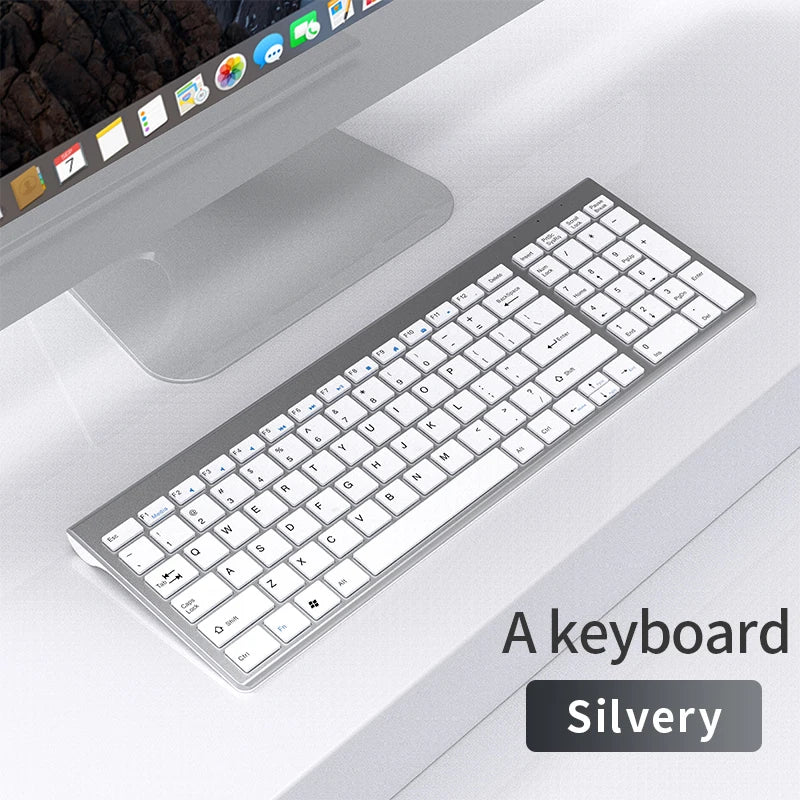Bluetooth 5.0 &amp; 2.4G Wireless Keyboard and Mouse Combo Mini Multimedia Keyboard Mouse Set for Laptop PC TV iPad Macbook Android