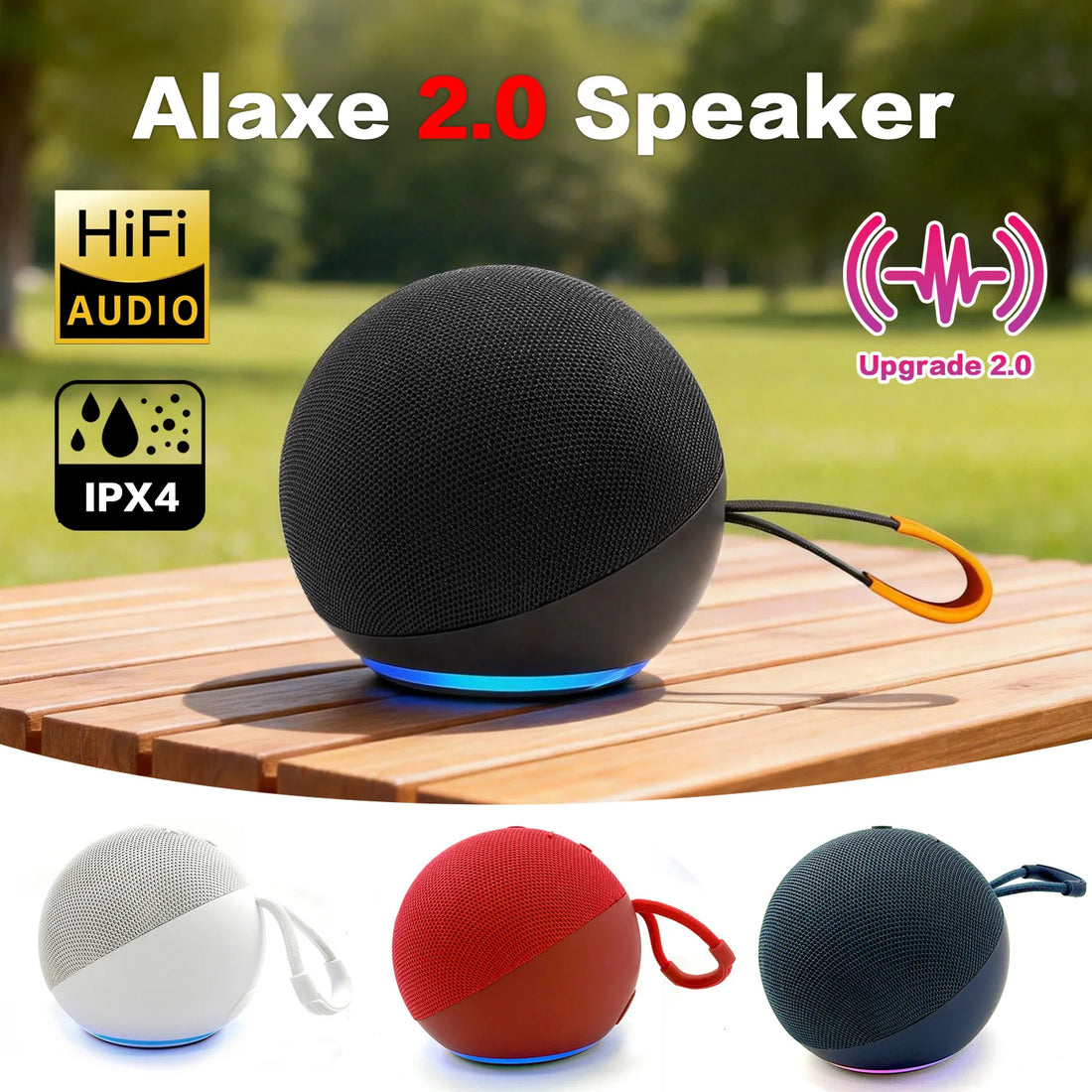 Alaxe Wireless Bluetooth Speaker with 360 Surround Sound