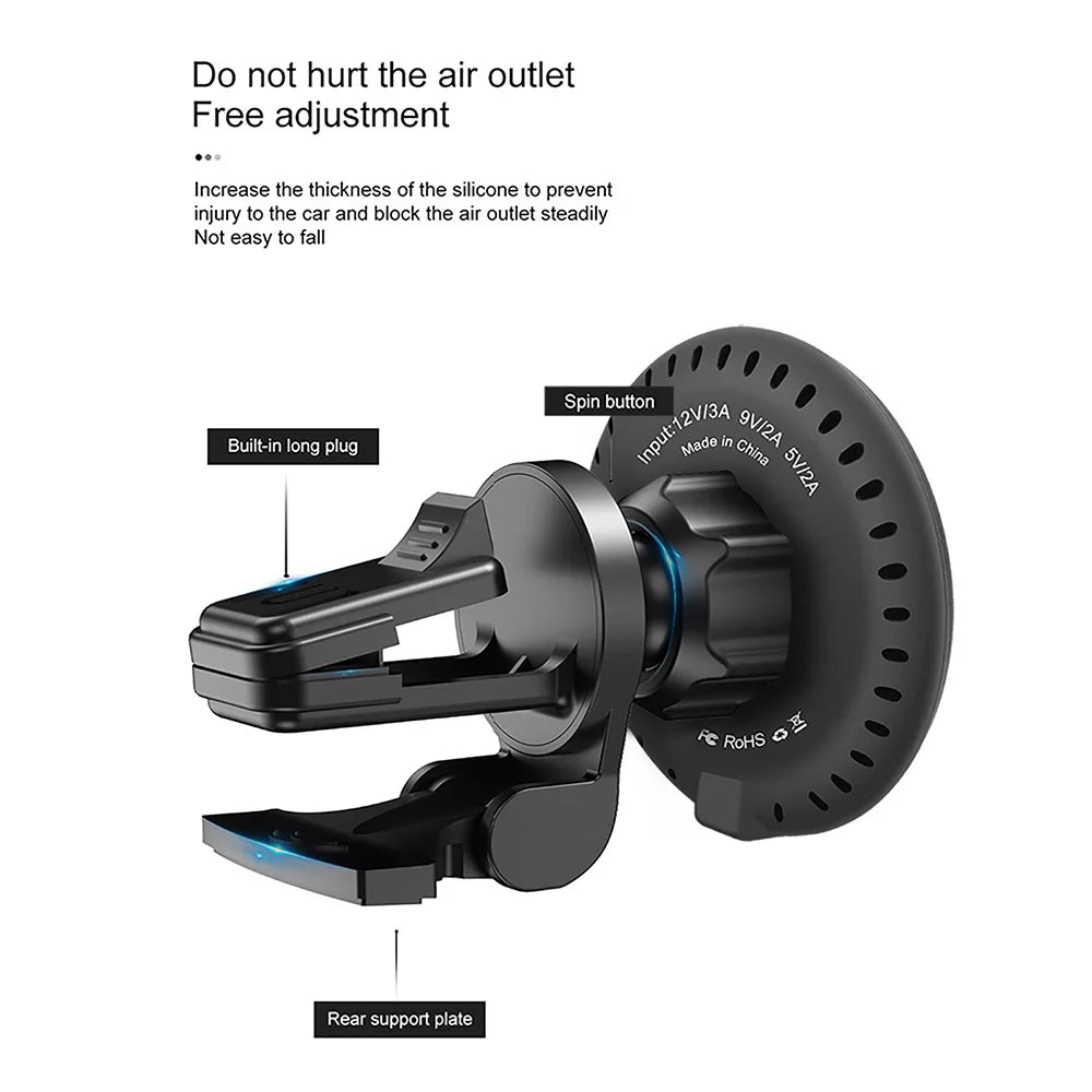 Magnetic Wireless Car Charger Mount 30W Fast Charging 
