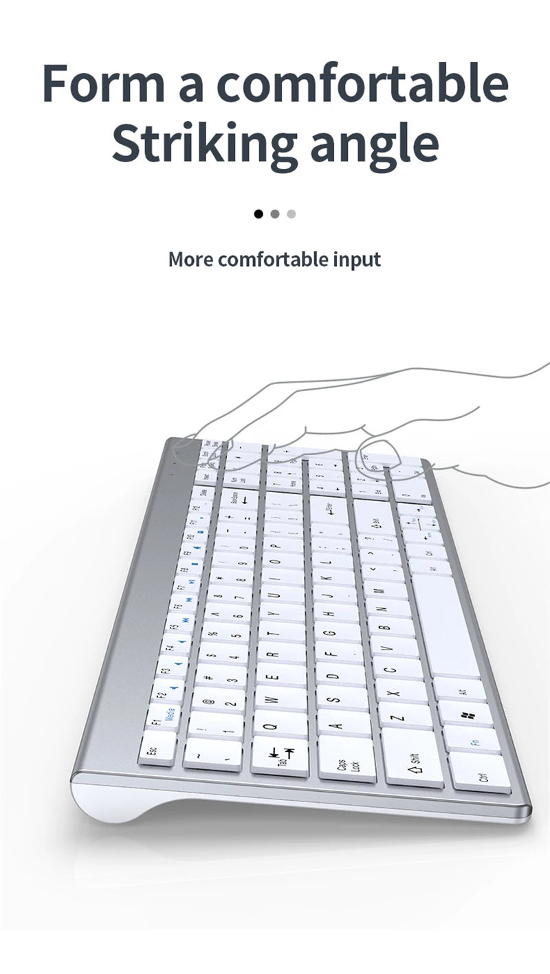 Bluetooth 5.0 &amp; 2.4G Wireless Keyboard and Mouse Combo Mini Multimedia Keyboard Mouse Set for Laptop PC TV iPad Macbook Android
