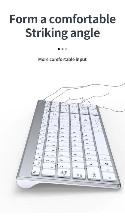 Bluetooth 5.0 &amp; 2.4G Wireless Keyboard and Mouse Combo Mini Multimedia Keyboard Mouse Set for Laptop PC TV iPad Macbook Android