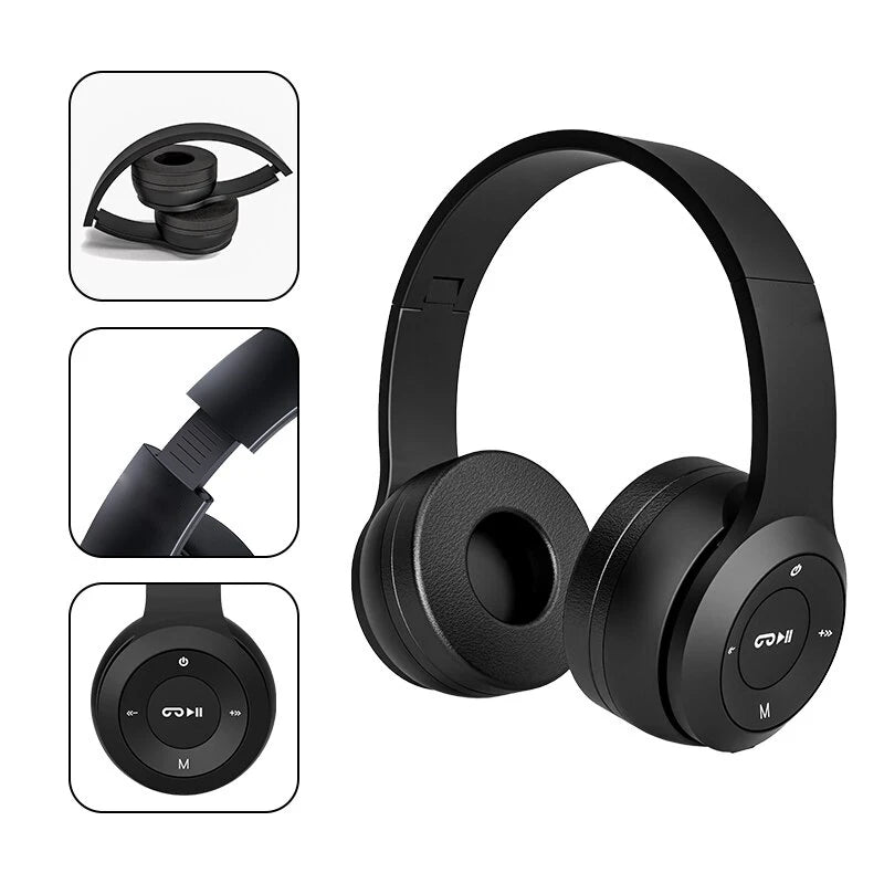Hifi Sound Bluetooth Headphones Wireless Over-Ear Headsets 