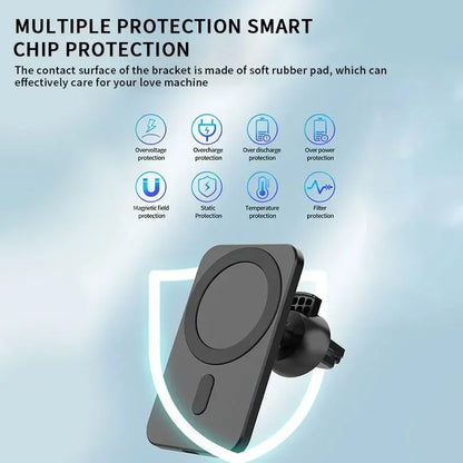 Car Phone Holder Stand Mount 30W Magnetic Car Wireless