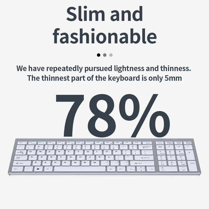 Bluetooth 5.0 &amp; 2.4G Wireless Keyboard and Mouse Combo Mini Multimedia Keyboard Mouse Set for Laptop PC TV iPad Macbook Android