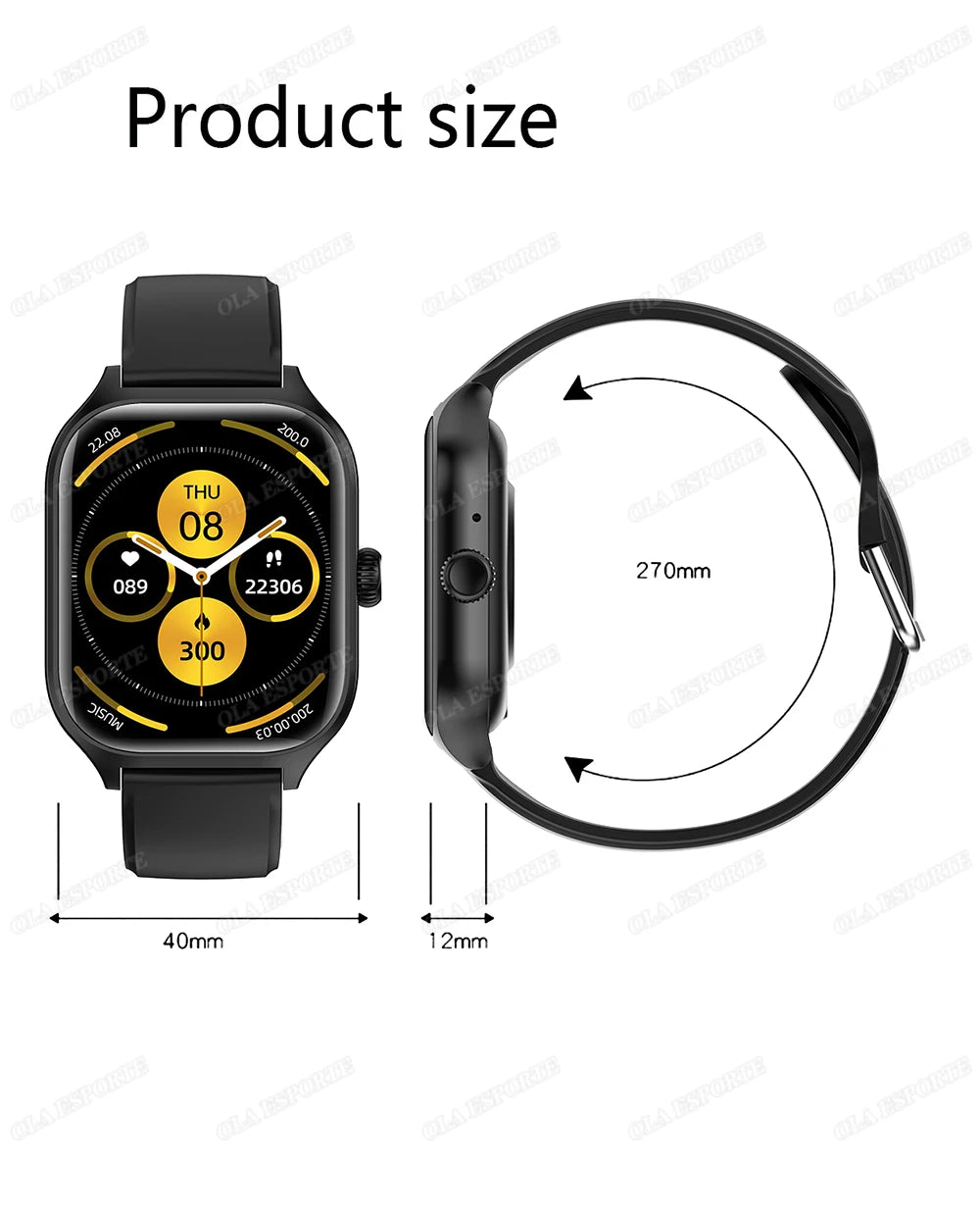 Smart Watch Men 2.01 Inch AMOLED Screen Waterproof 