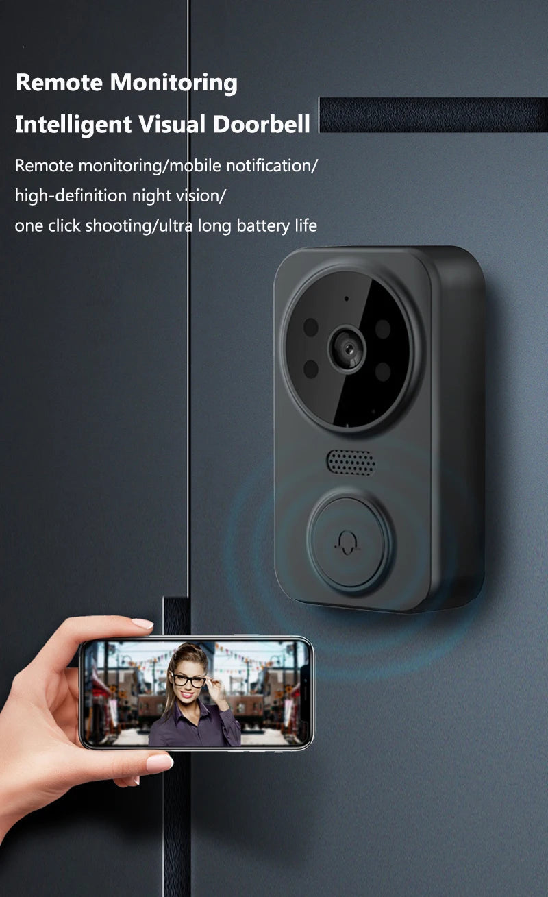 WiFi Smart Video Doorbell Camera Night Vision Smart Visual Doorbell Tuya APP Remote Monitoring Door Bell for Home Security