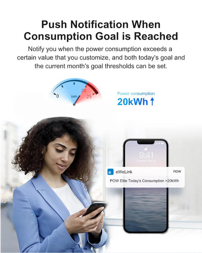 Ewelink Smart WiFi Energy Meter Bidirection 1Way Interruptor Switch with Clamp App Monitor Solar Produced and Consumed Power