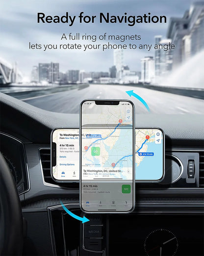 Magnetic Wireless Car Charger Mount 30W Fast Charging 