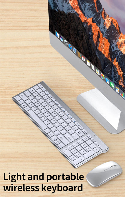 Bluetooth 5.0 &amp; 2.4G Wireless Keyboard and Mouse Combo Mini Multimedia Keyboard Mouse Set for Laptop PC TV iPad Macbook Android