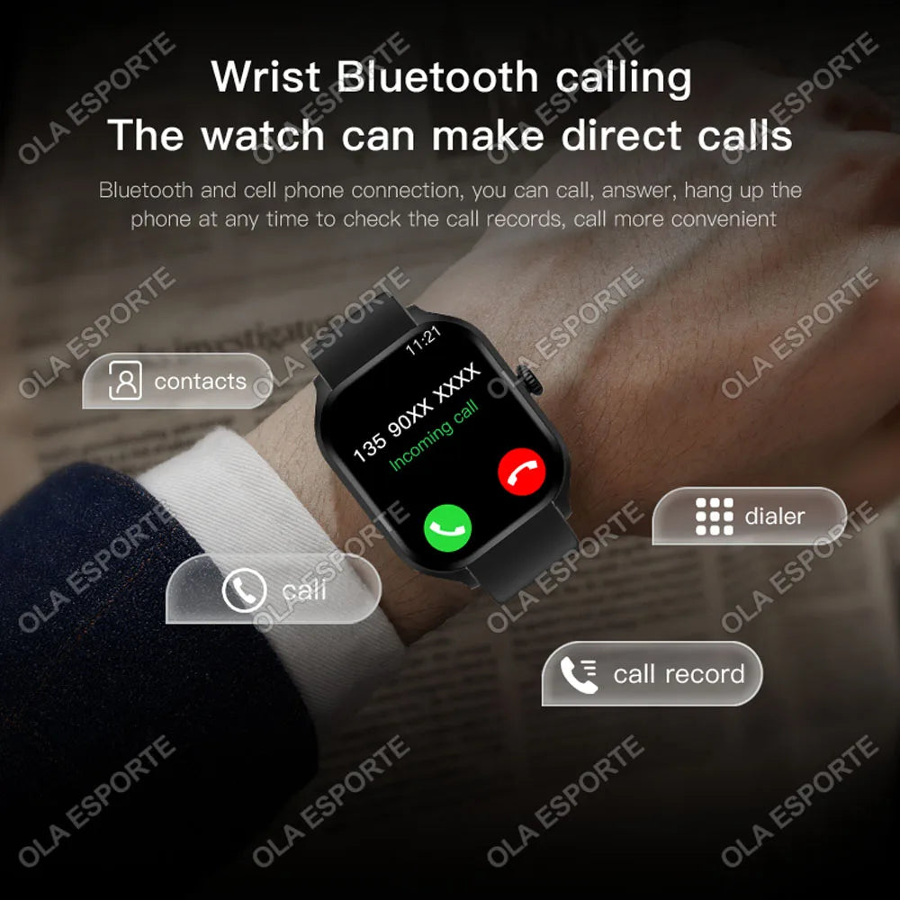 Smart Watch Men 2.01 Inch AMOLED Screen Waterproof 