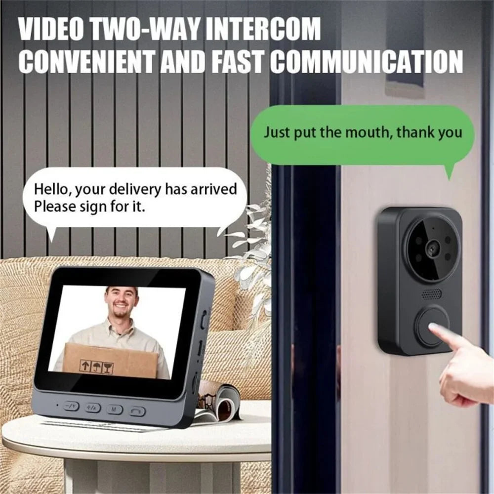 Smart Video Doorbell Camera Wireless, 1080P HD with Night Vision, 2.4G WiFi, Motion Detection, 2-Way Audio, and Cloud Service