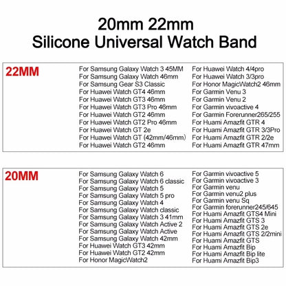 Hot Sell 20MM 22MM Silicone Watch Strap 