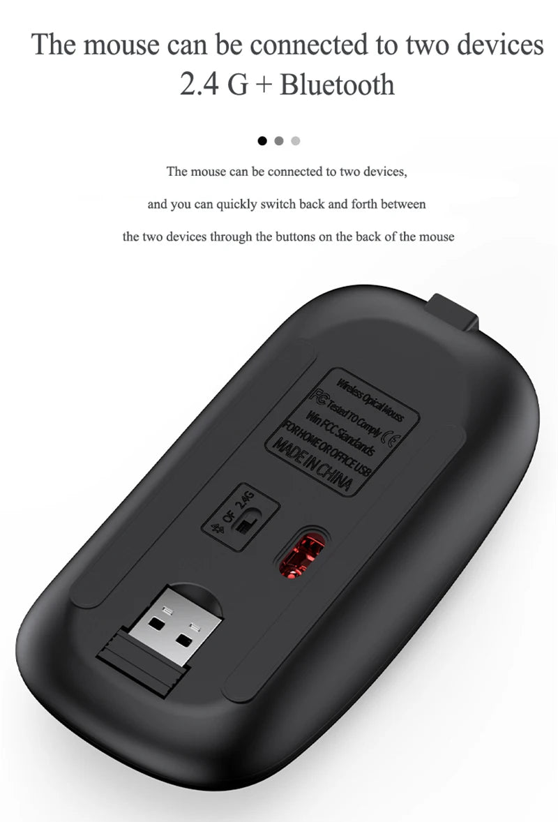 Bluetooth 5.0 &amp; 2.4G Wireless Keyboard and Mouse Combo Mini Multimedia Keyboard Mouse Set for Laptop PC TV iPad Macbook Android