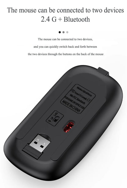 Bluetooth 5.0 &amp; 2.4G Wireless Keyboard and Mouse Combo Mini Multimedia Keyboard Mouse Set for Laptop PC TV iPad Macbook Android