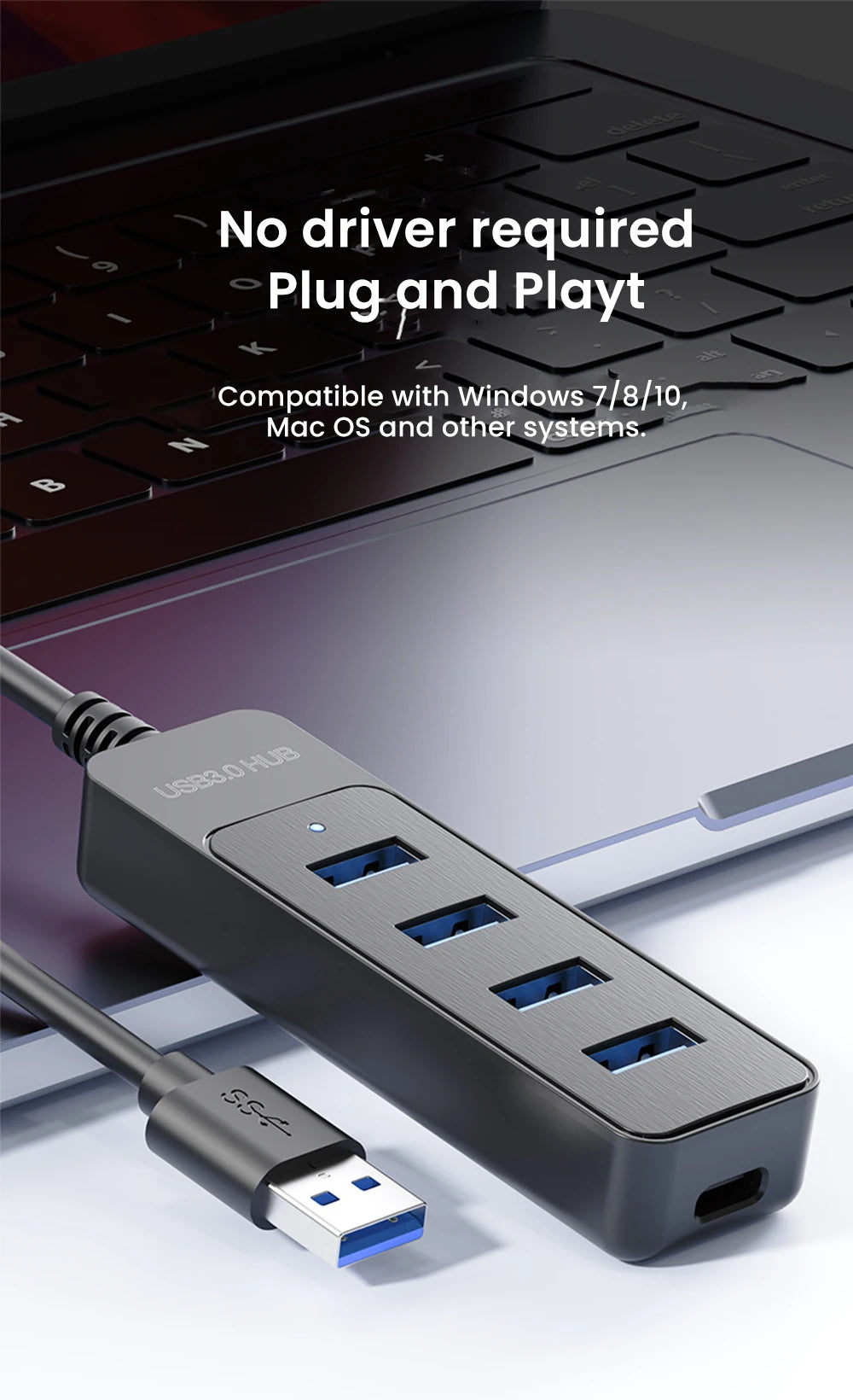 USB 3.0 HUB 4 Port Multi USB 3.0 Splitter Hub