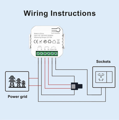 Ewelink Smart WiFi Energy Meter Bidirection 1Way Interruptor Switch with Clamp App Monitor Solar Produced and Consumed Power