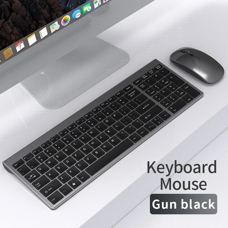 Bluetooth 5.0 &amp; 2.4G Wireless Keyboard and Mouse Combo Mini Multimedia Keyboard Mouse Set for Laptop PC TV iPad Macbook Android