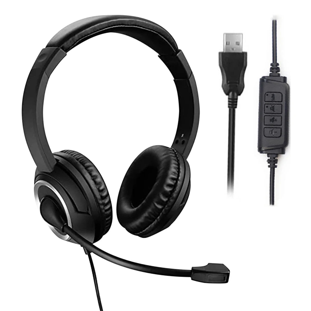 USB Wired Headsets with Microphone Noise Reduction