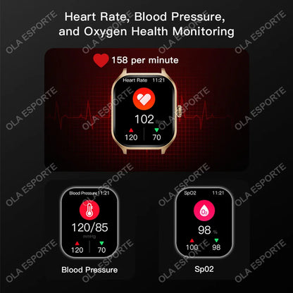 Smart Watch Men 2.01 Inch AMOLED Screen Waterproof 