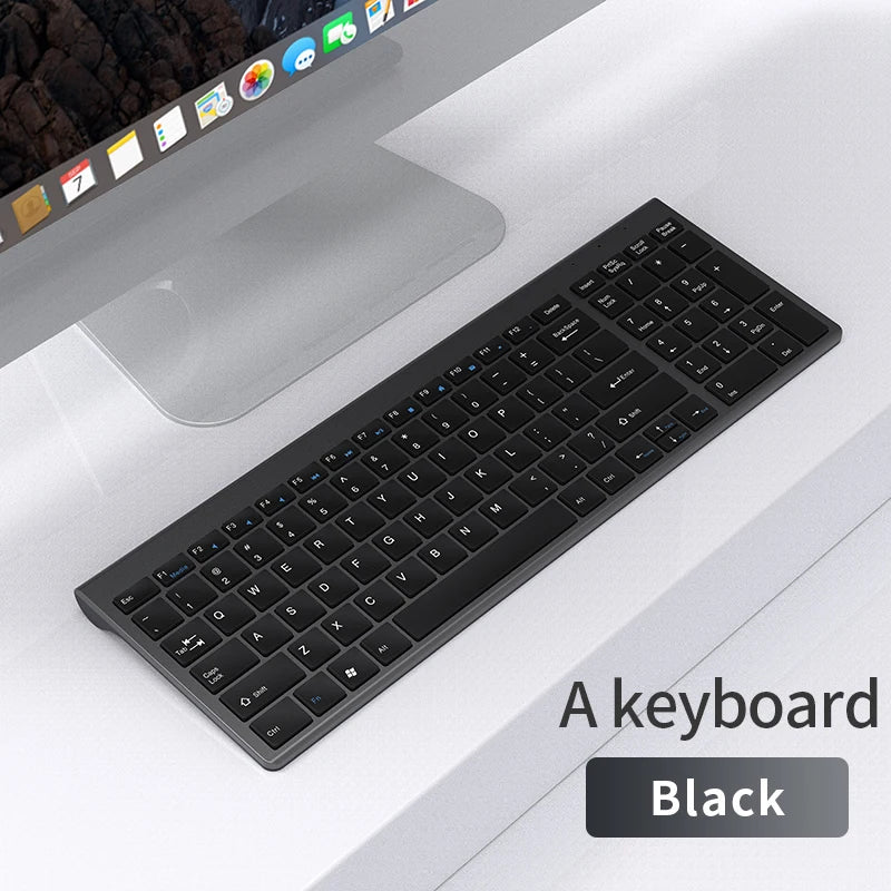 Bluetooth 5.0 &amp; 2.4G Wireless Keyboard and Mouse Combo Mini Multimedia Keyboard Mouse Set for Laptop PC TV iPad Macbook Android