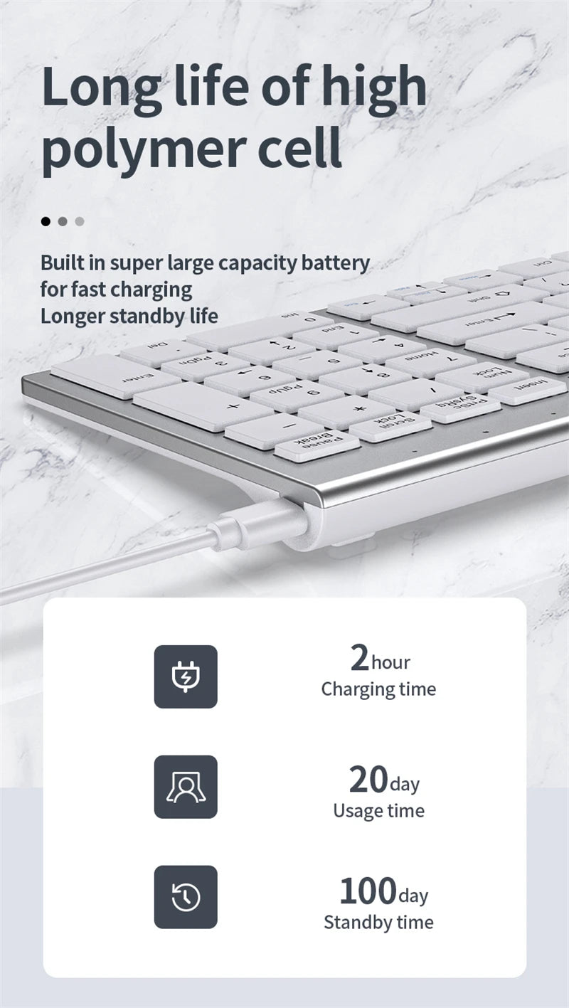 Bluetooth 5.0 &amp; 2.4G Wireless Keyboard and Mouse Combo Mini Multimedia Keyboard Mouse Set for Laptop PC TV iPad Macbook Android